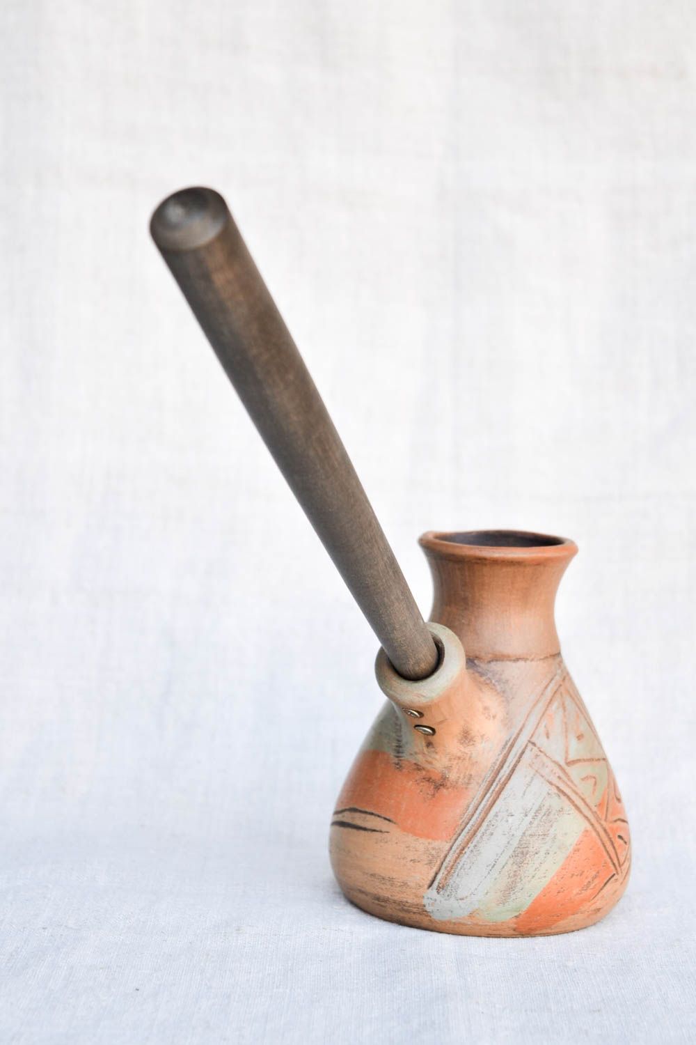 Handmade ceramic cezve clay cezve kitchen pottery ceramic goods home decor  photo 5
