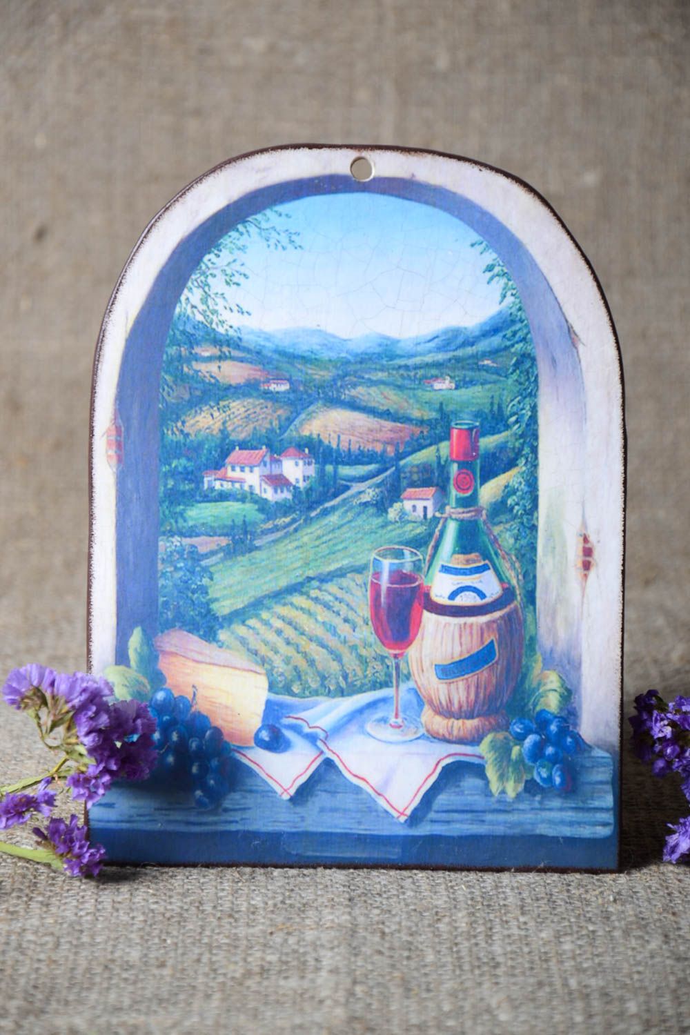 Tableau décoratif fait main Déco murale en bois serviettage Cadeau original photo 1