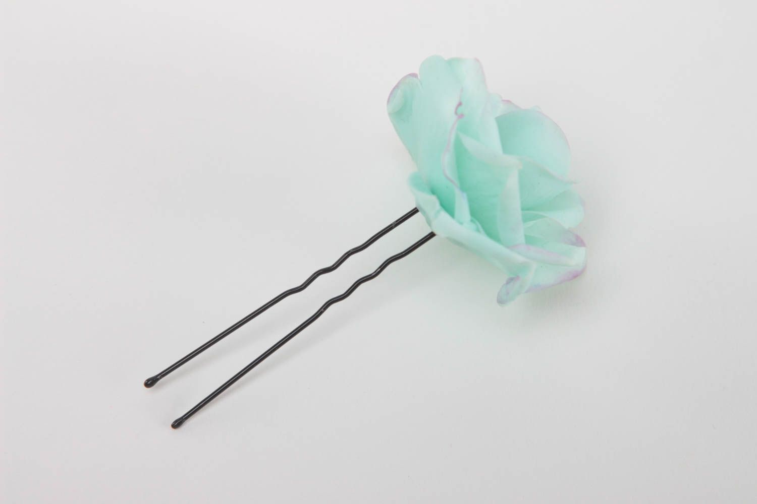 Handmade flower hairpin polymer clay barrette plastic hair accessories  photo 2