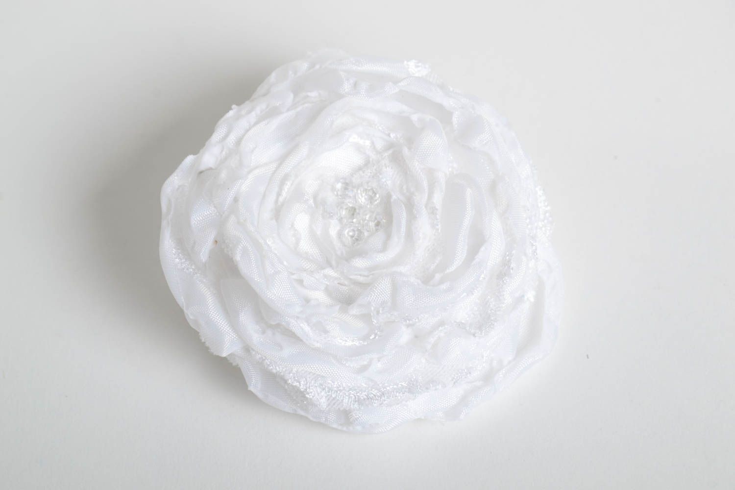 Handgefertigt Haarband Blumen Designer Accessoire Haarschmuck Blüte in Weiß foto 4