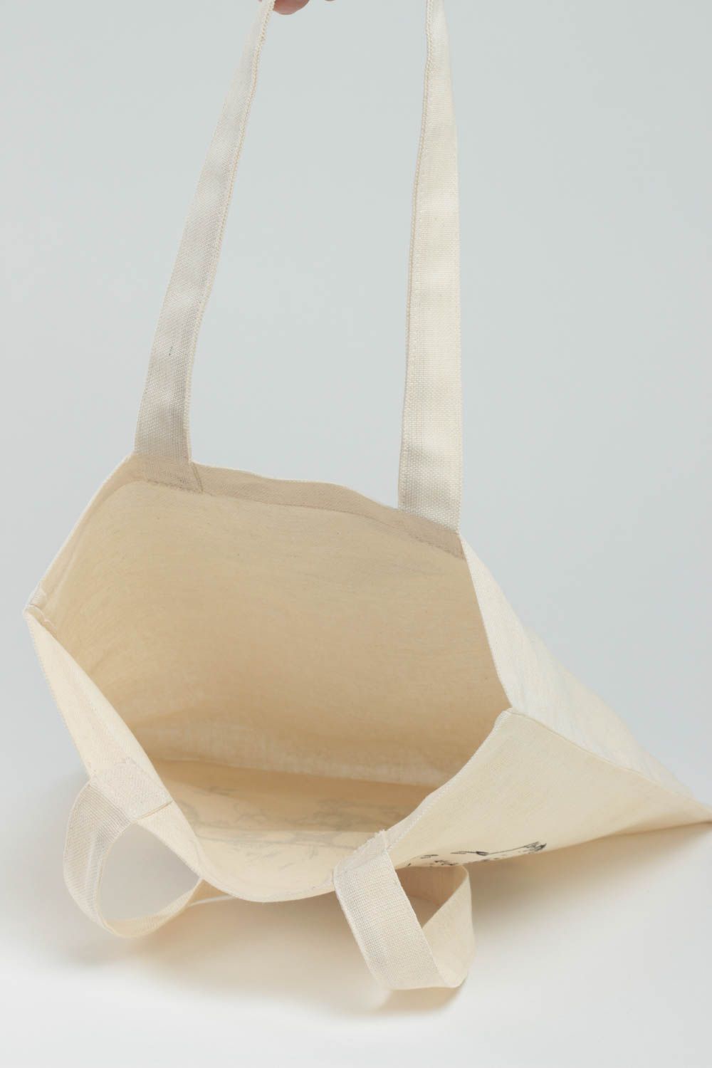 Women's handmade beautiful eco fabric shoulder bag with painting Dog photo 4