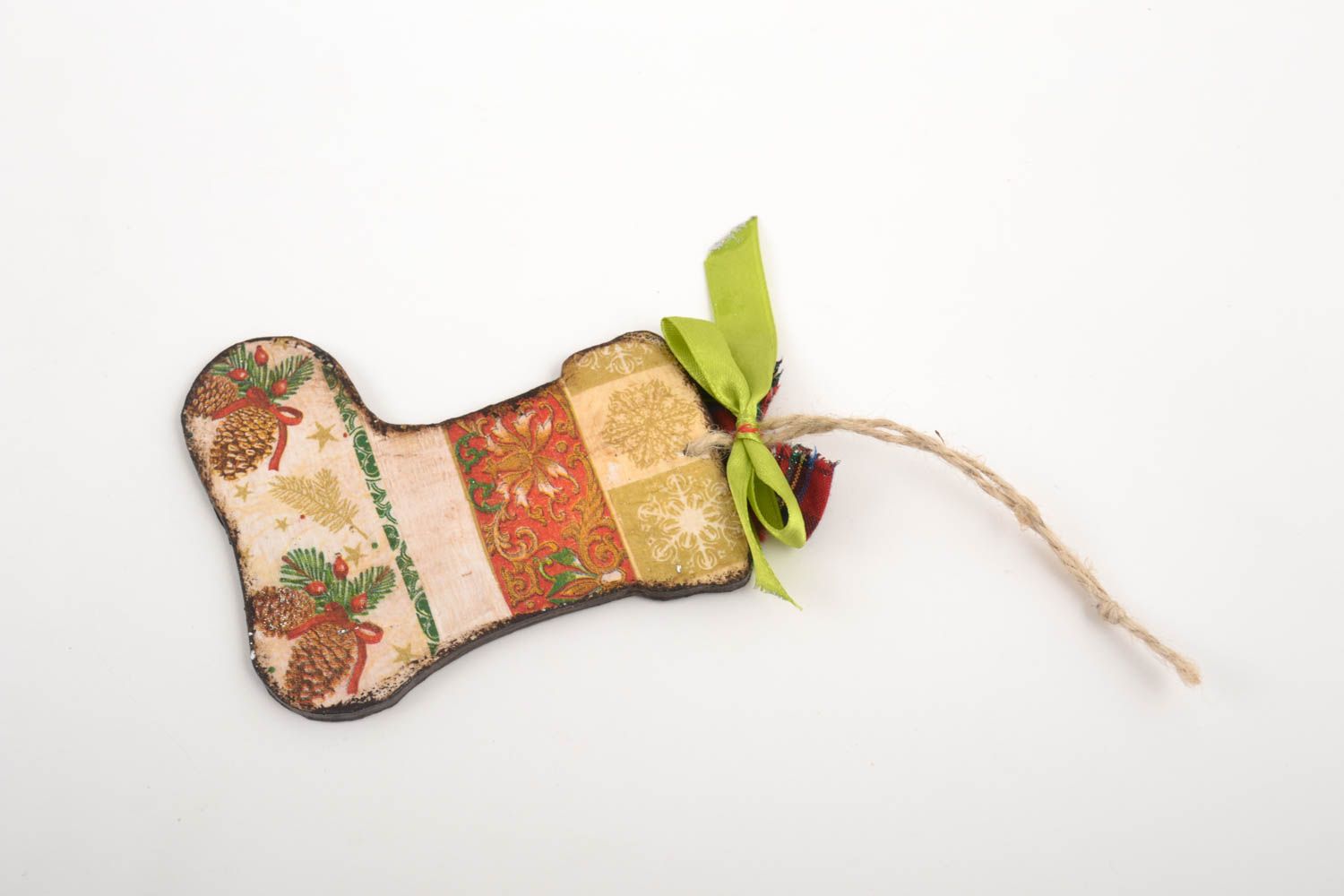 Colgante decorativo bota hecha a mano decoración navideña regalo original foto 2