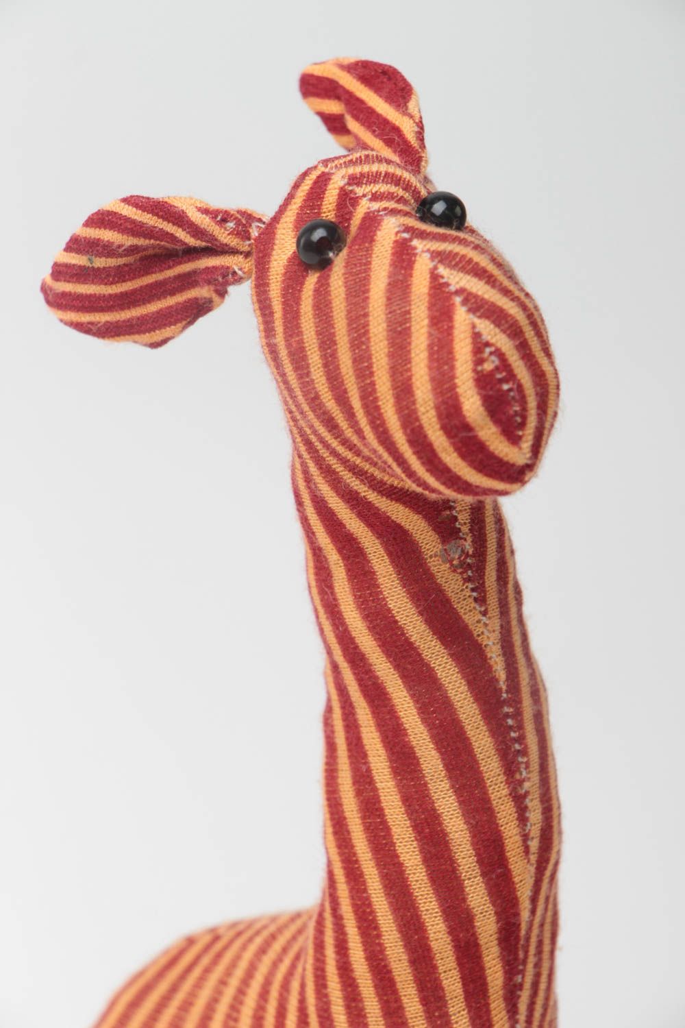 Handmade Stoff Kuscheltier Giraffe weich gestreift lustig schön für Kinder foto 3