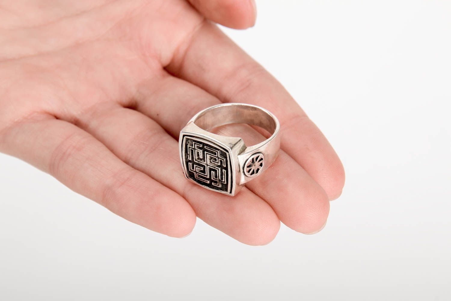 Украшение ручной работы серебряное кольцо подарок для мужчины вращающееся фото 5