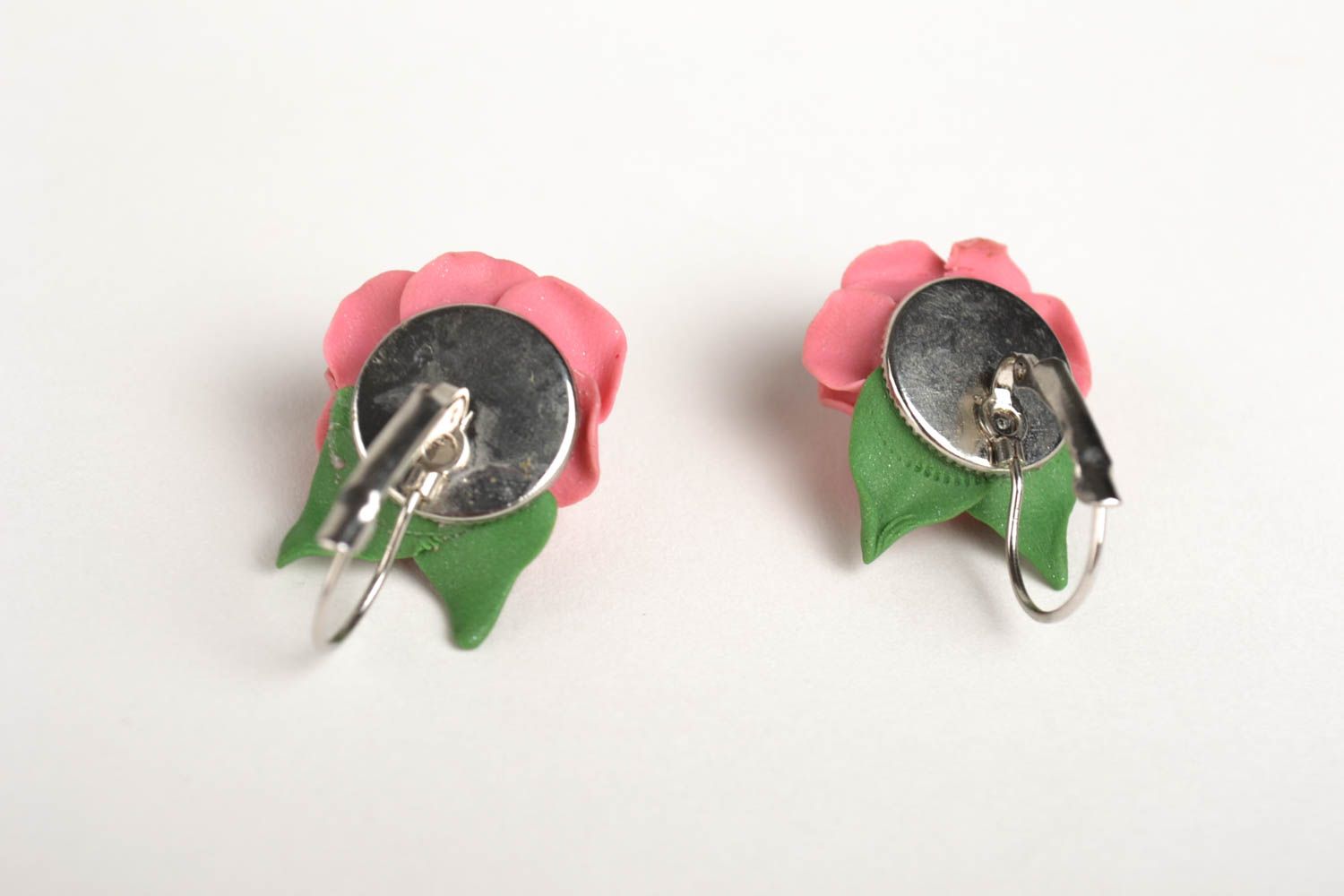 Flower earrings handmade stylish earrings molded porcelain earrings for women photo 5