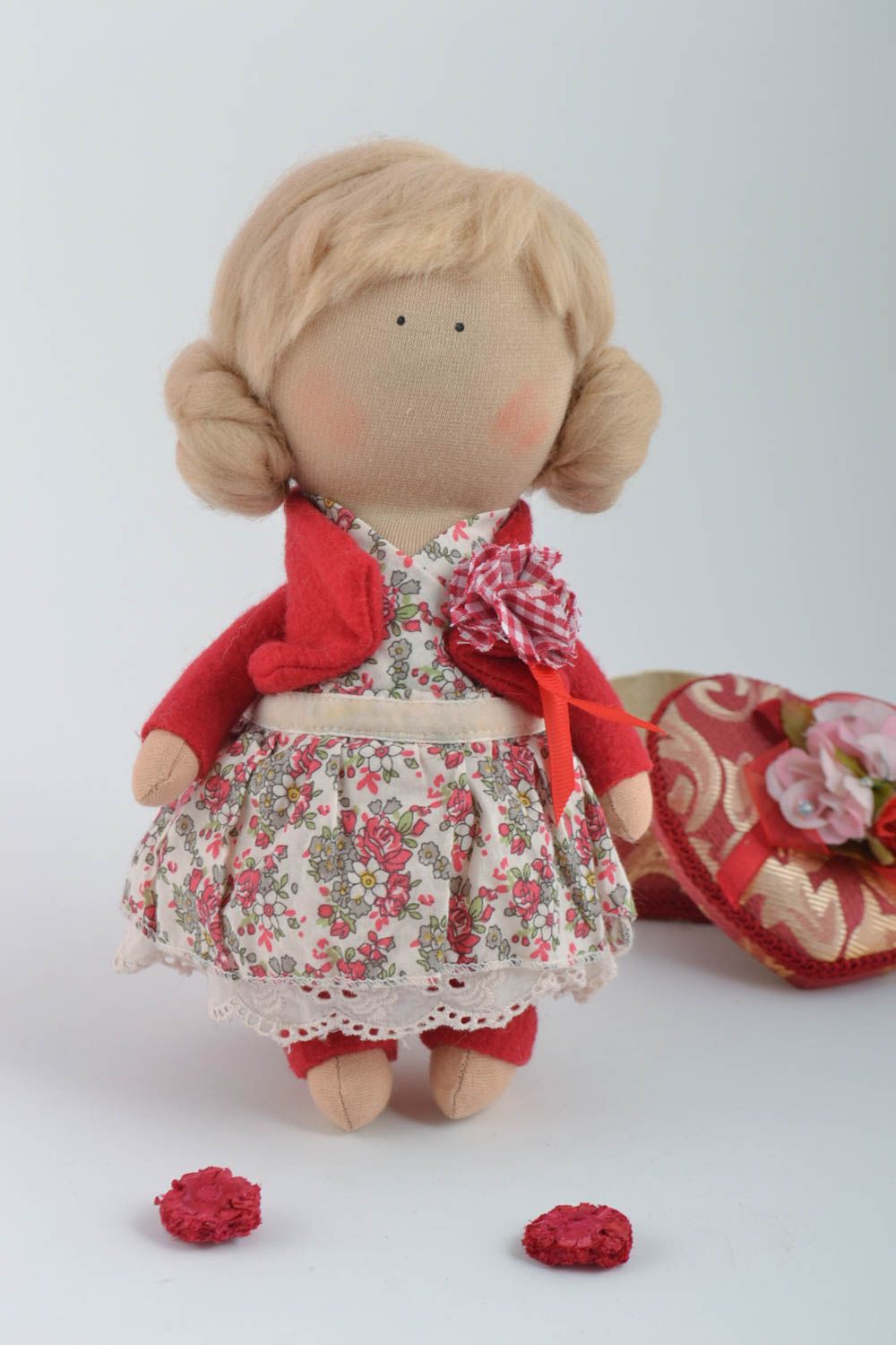 Soft toy girl doll handmade toys handmade home decor gift ideas for kids photo 1