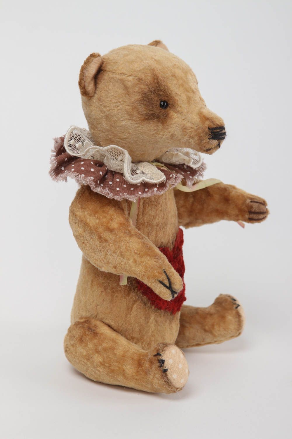 Handmade bear in vintage style unusual designer soft toy cute plush toy photo 2