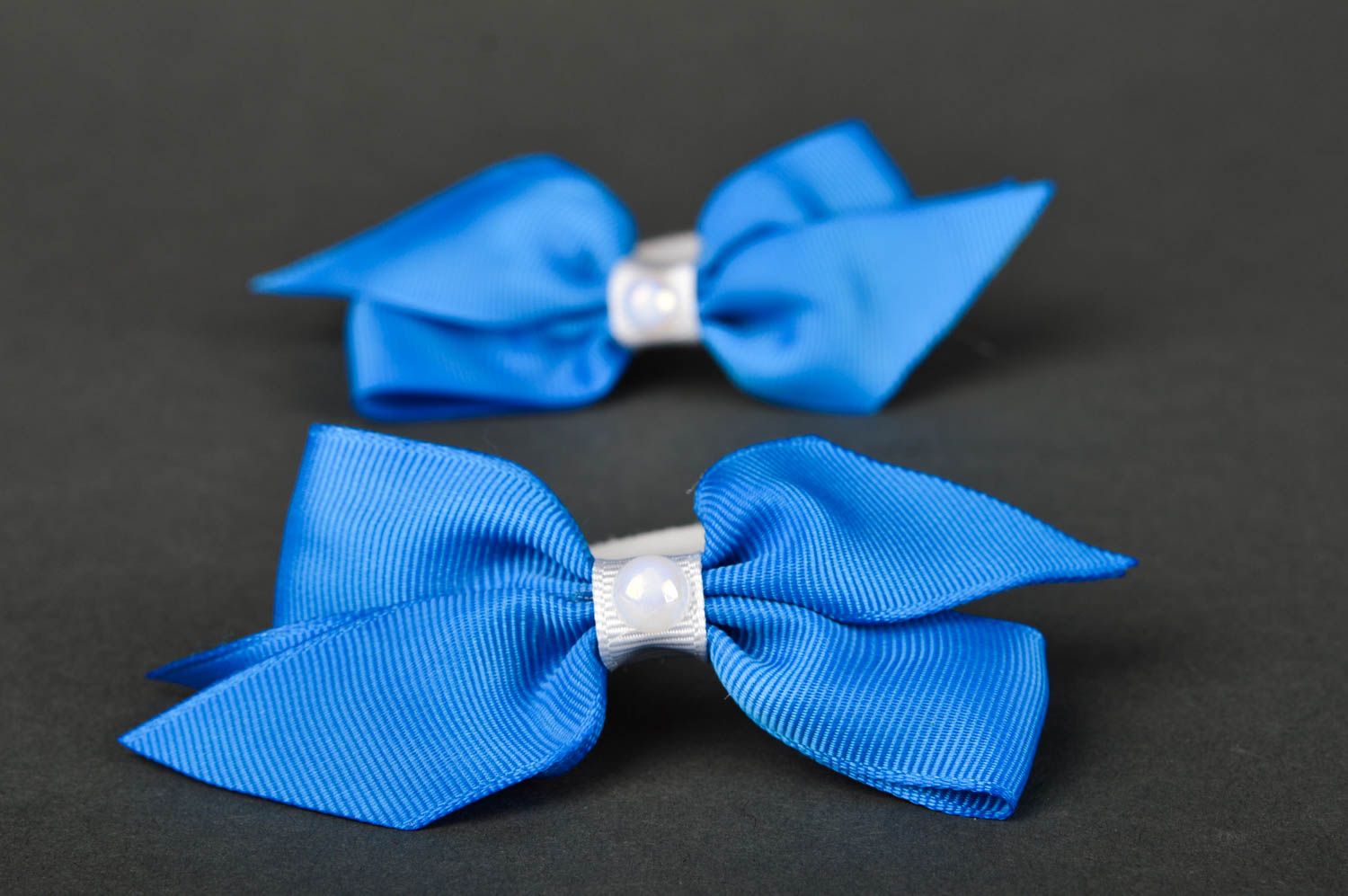 Gomas para el pelo azules artesanales accesorios para niñas regalos originales foto 2