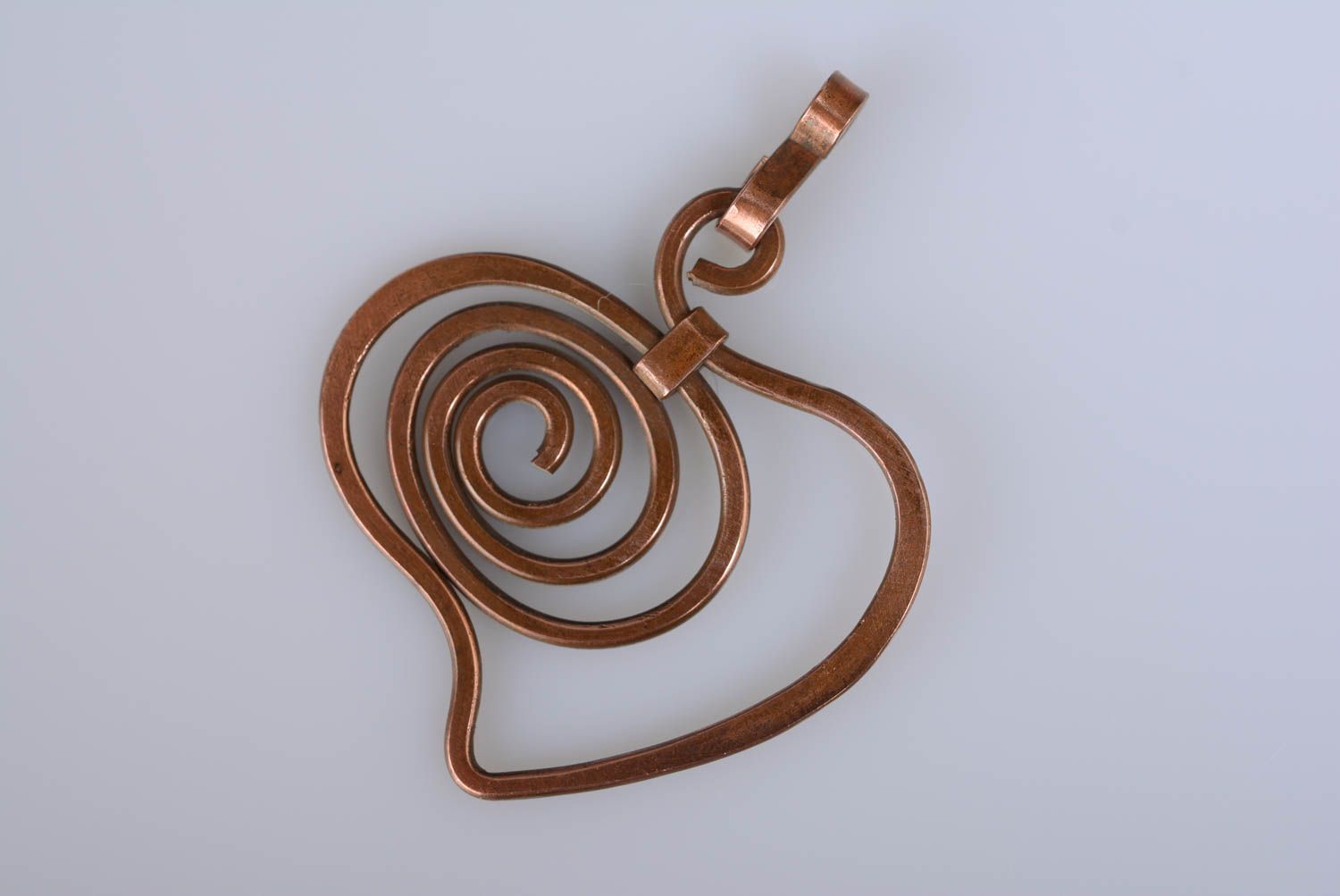 Pendentif Coeur fil en cuivre wire wrapping accessoire original fait main photo 5