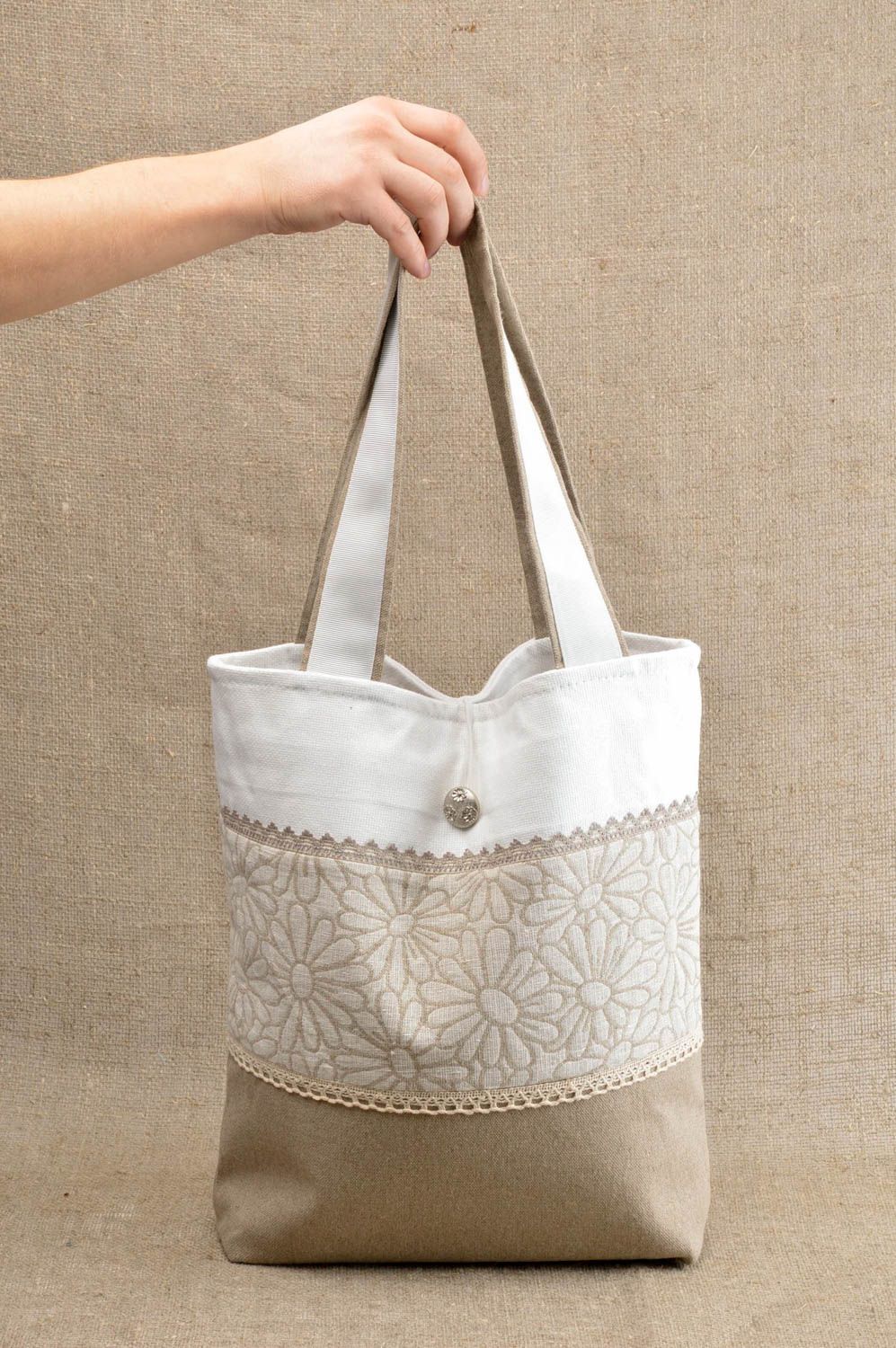 Handmade designer eco bag unusual textile bag for women elegant accessory photo 1