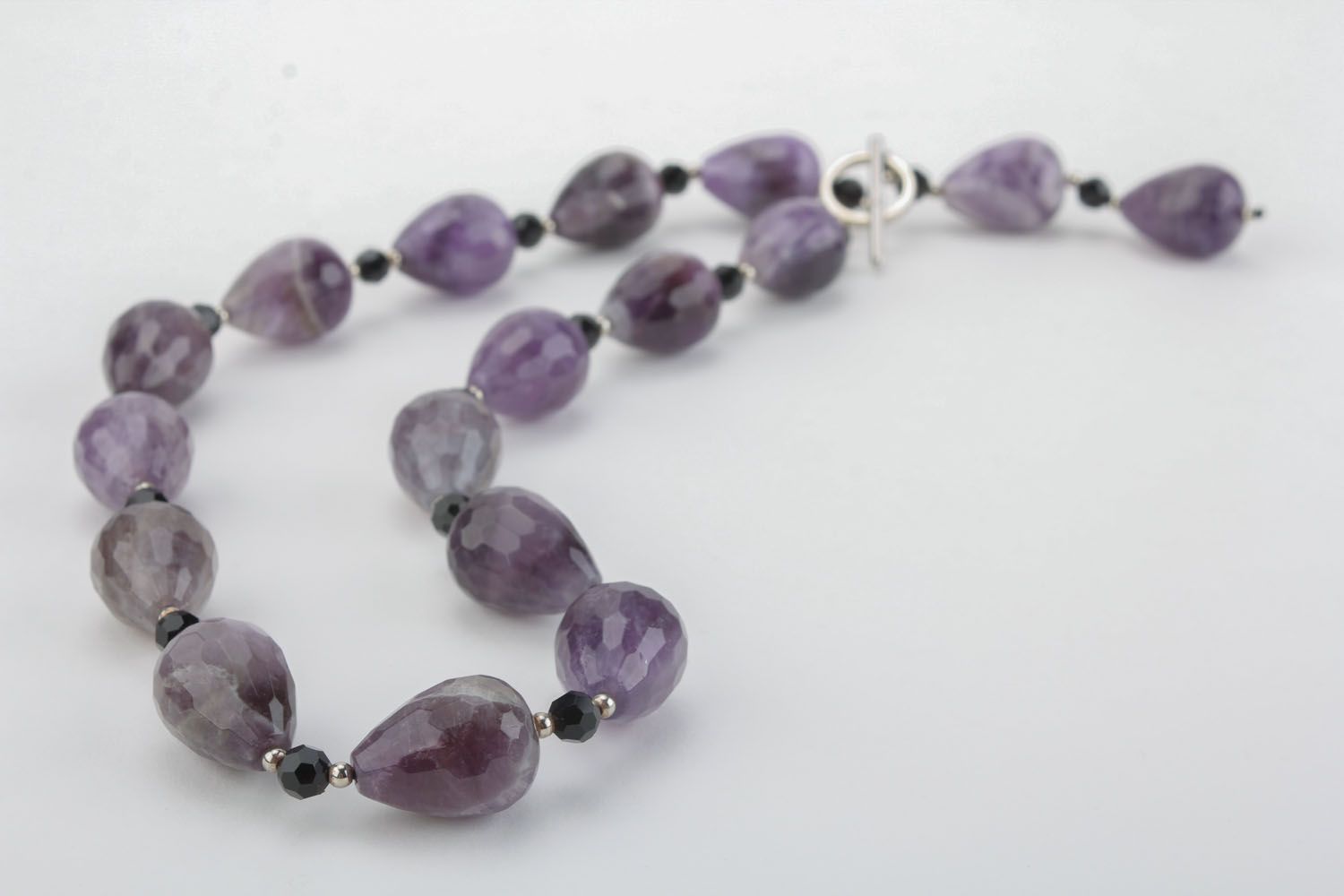 Necklace with amethyst and agate photo 3