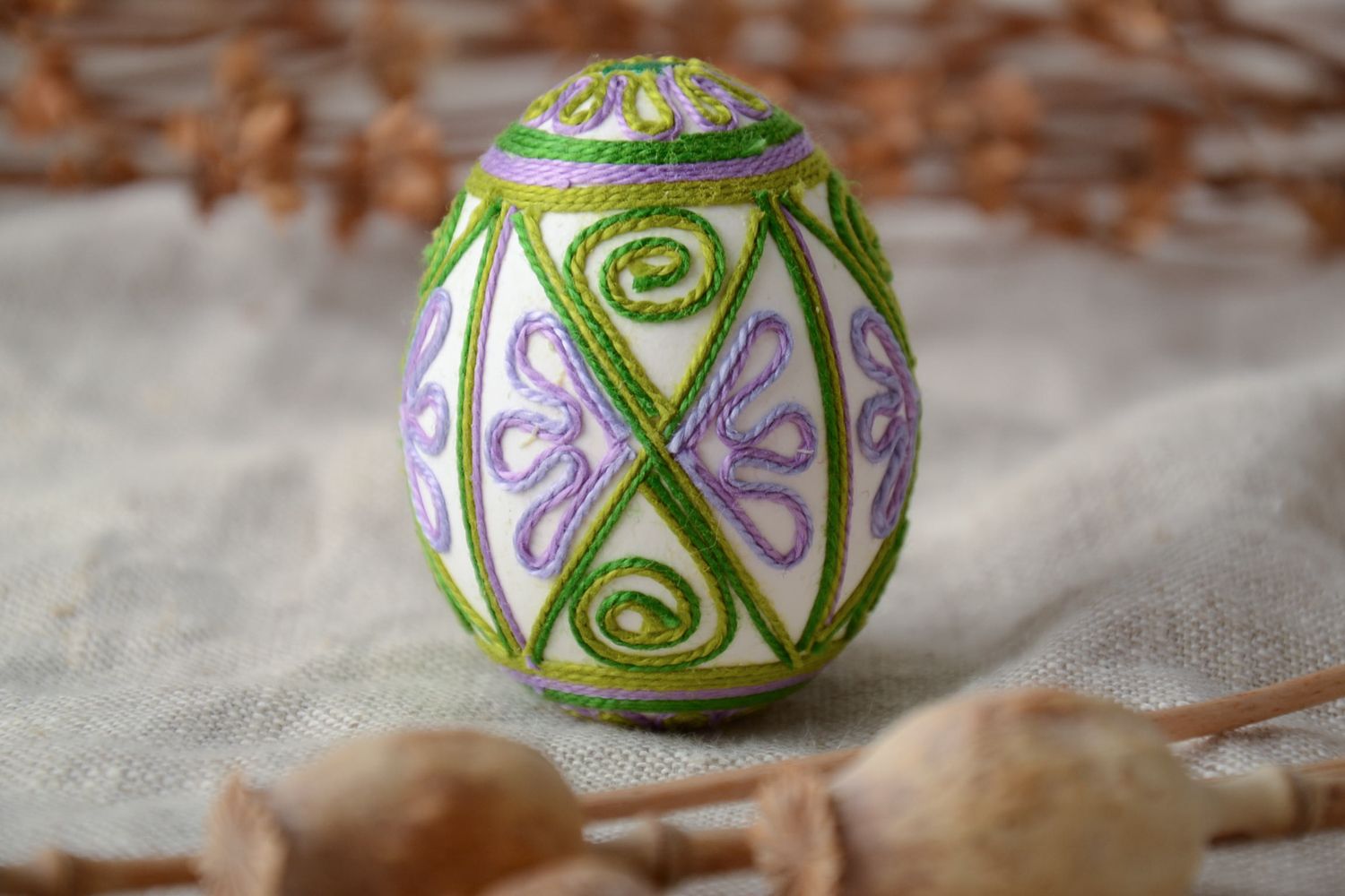 Пасхальное яйцо декоративное ручной работы фото 1
