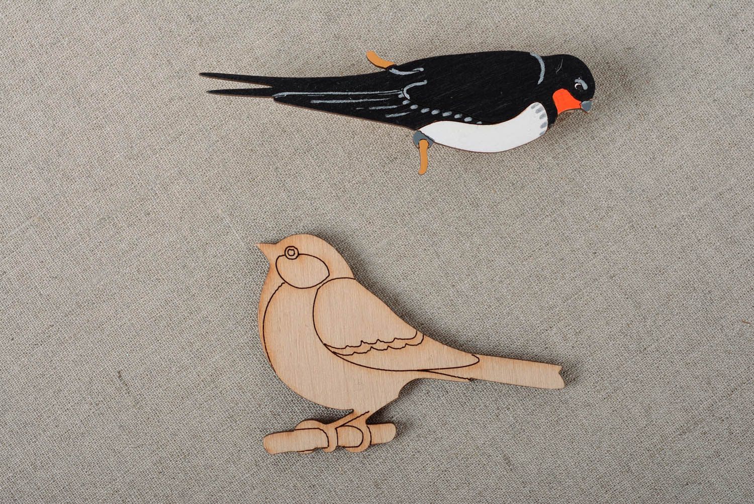 Wooden element for painting with magnet Titmouse photo 3