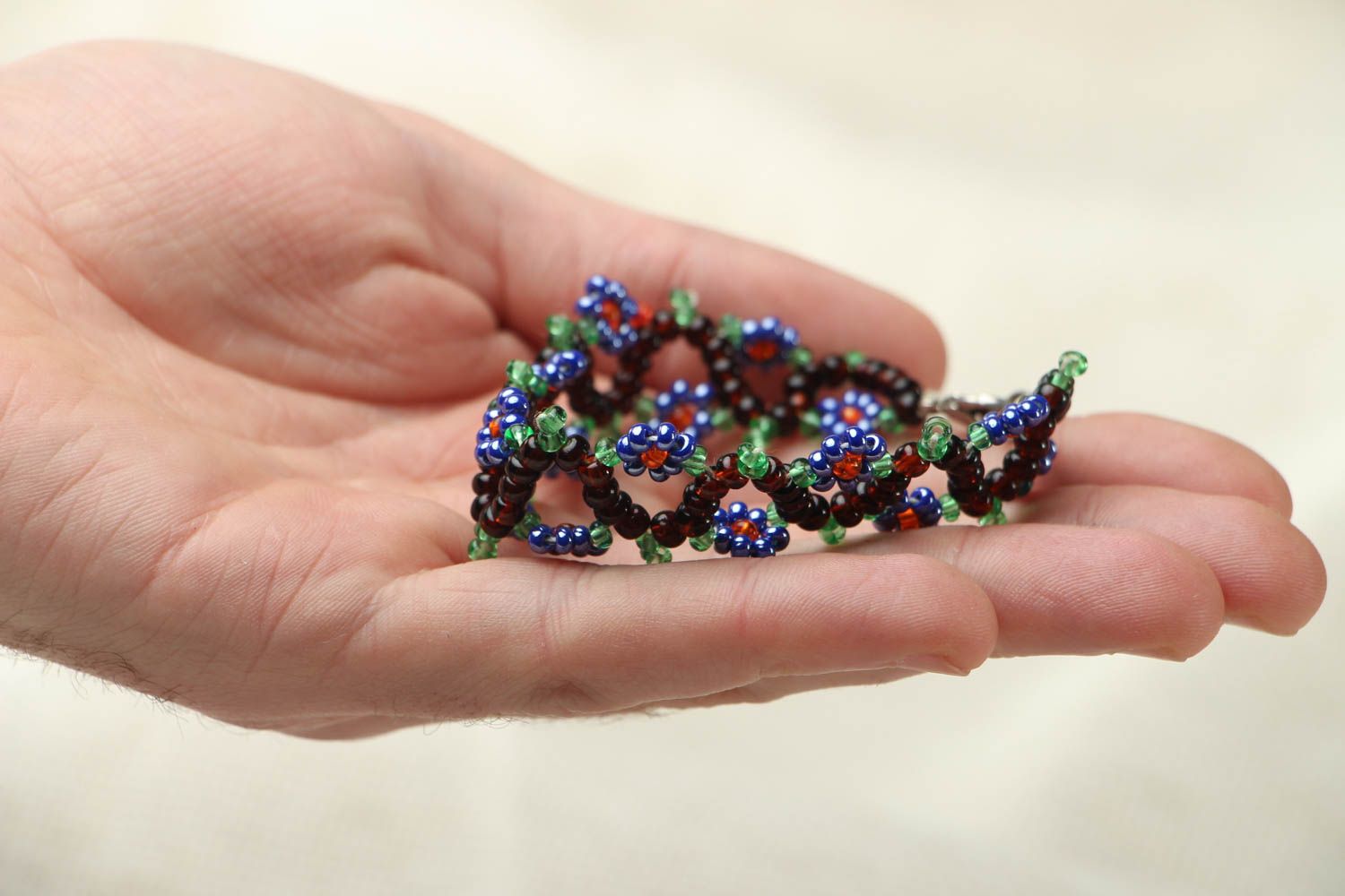Bracelet en perles de rocaille tchèques fait main photo 3