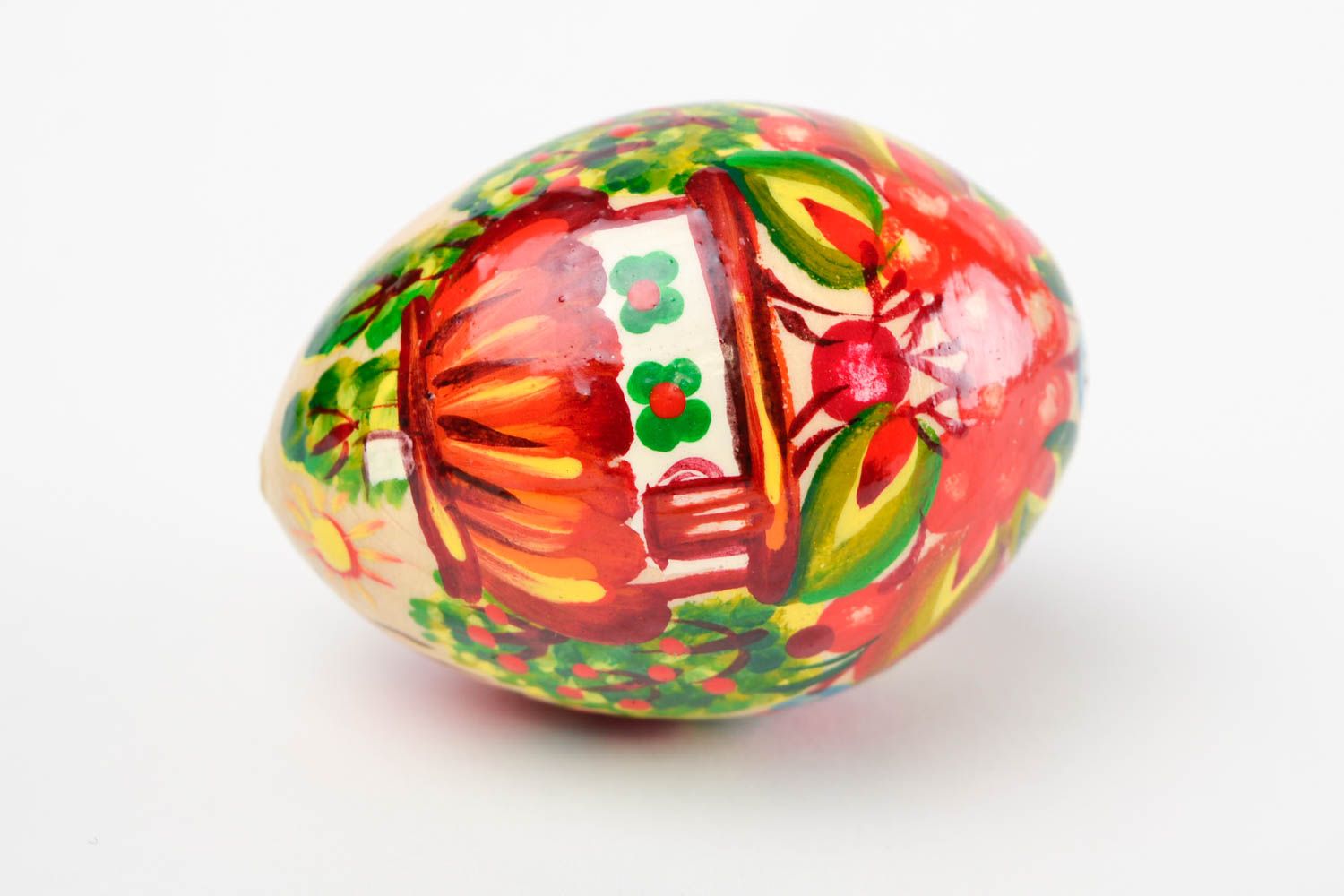 Huevo original de madera hecho a mano elemento decorativo regalo para Pascua
 foto 3