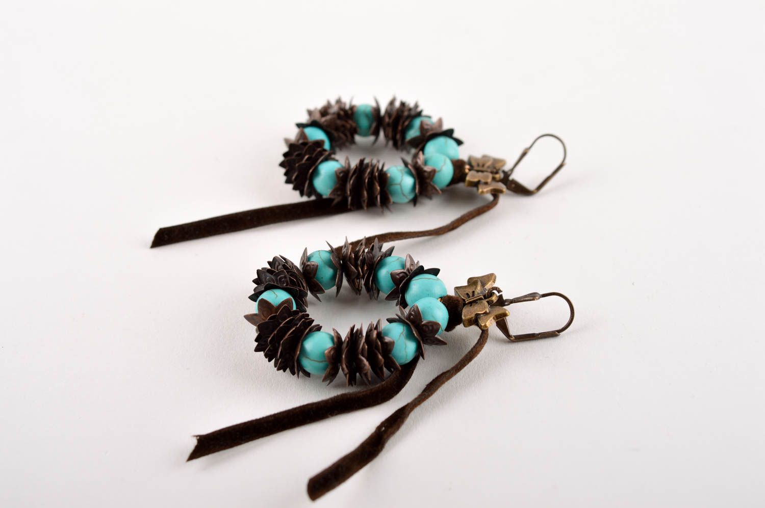 Handmade earrings turquoise jewelry designer accessories gifts for girls photo 4