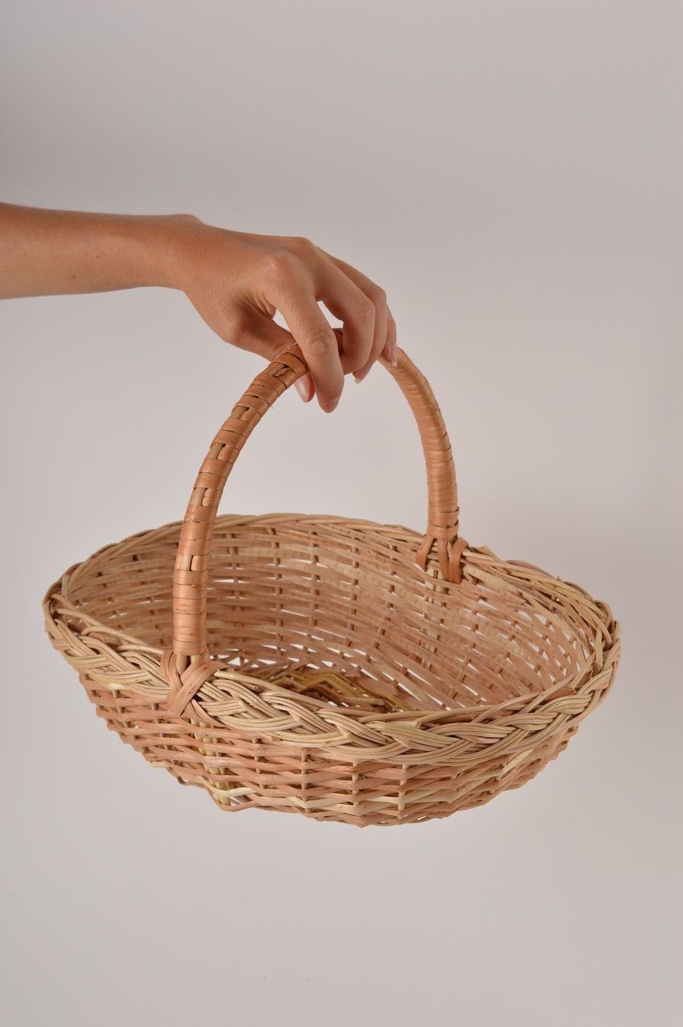Handmade beautiful basket present woven stylish basket designer accessory photo 6