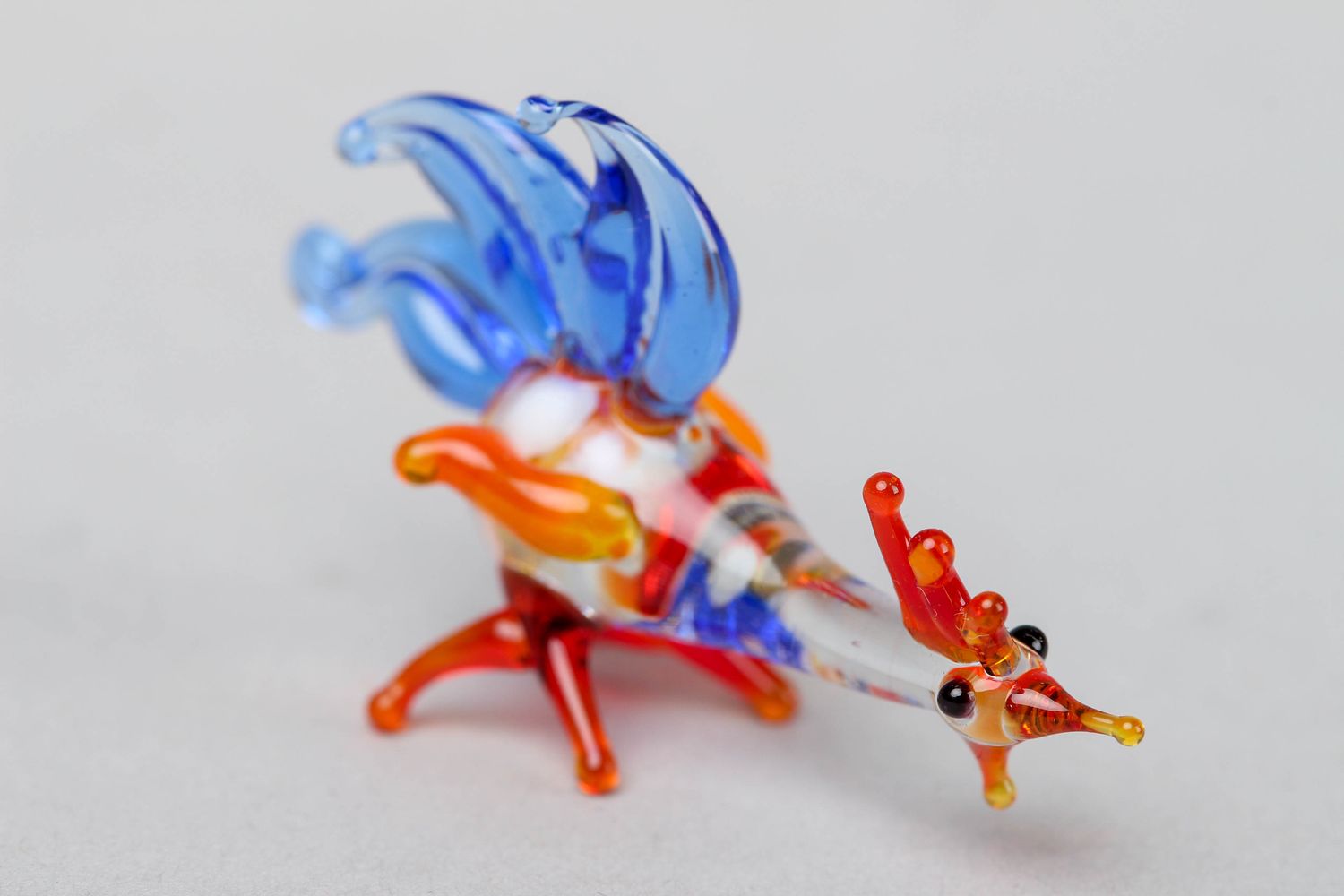 Handmade glass lampwork statuette Rooster photo 1