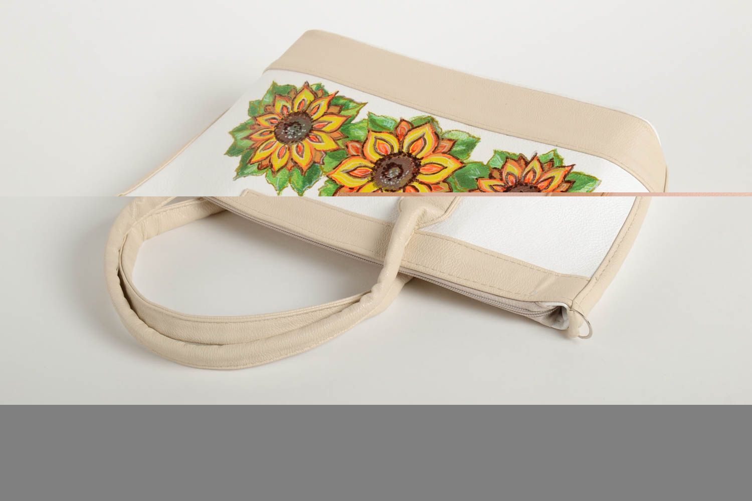Сумка ручной работы сумка с рисунком женская сумка светлая летняя красивая фото 4