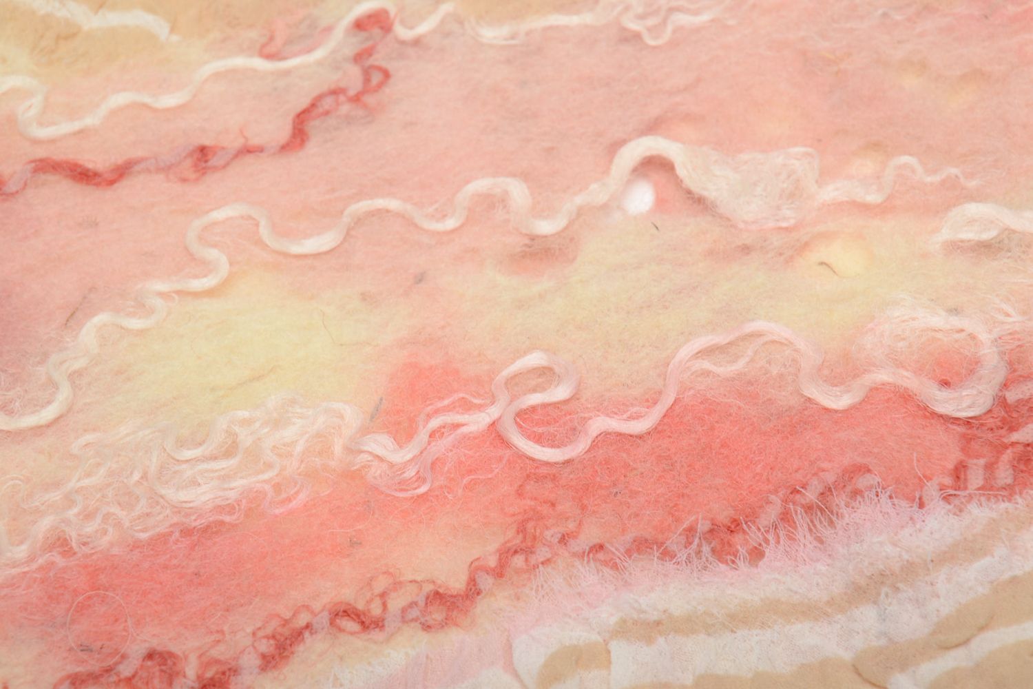 Gentle pink felted wool scarf photo 3