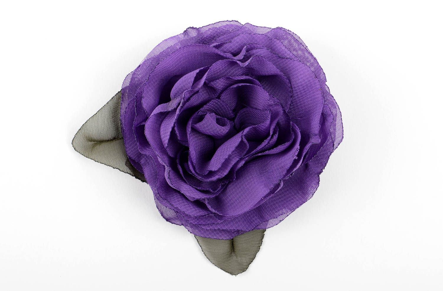 Украшение ручной работы фиолетовая заколка с цветком аксессуар для волос фото 2