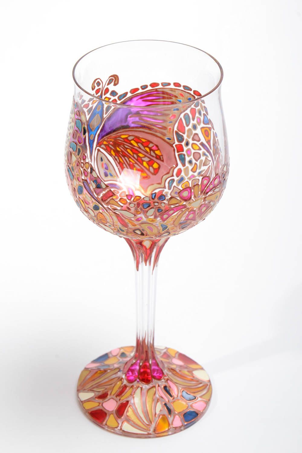 Handmade wine glass colored wine glasses 300 ml cool wine glasses birthday  gift