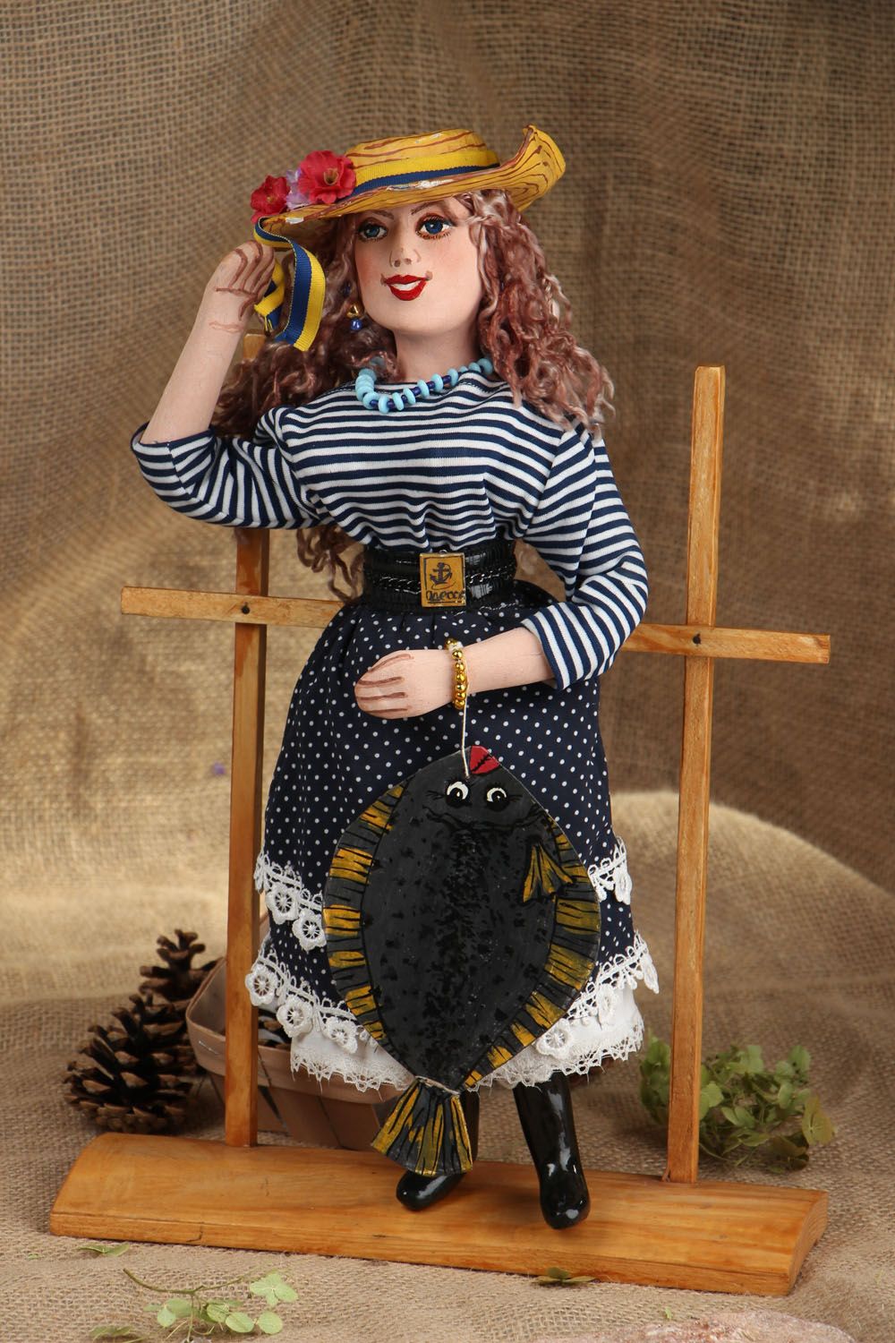 Авторская кукла-морячка  фото 5