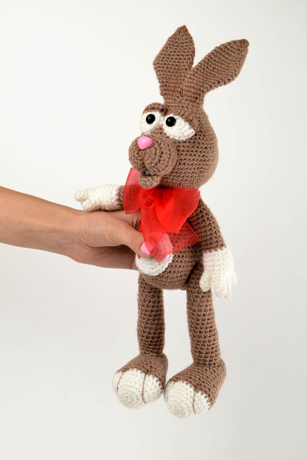 Peluche lapin faite main Jouet au crochet grand original Cadeau pour enfant photo 2