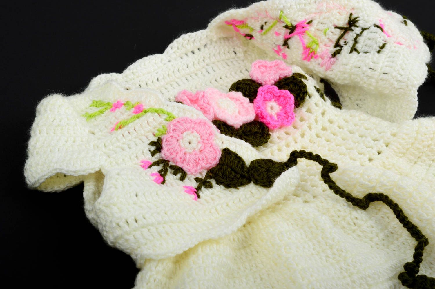 Chaussons bébé Gilet tricot Robe fait main clairs au crochet cadeau pour enfant photo 4