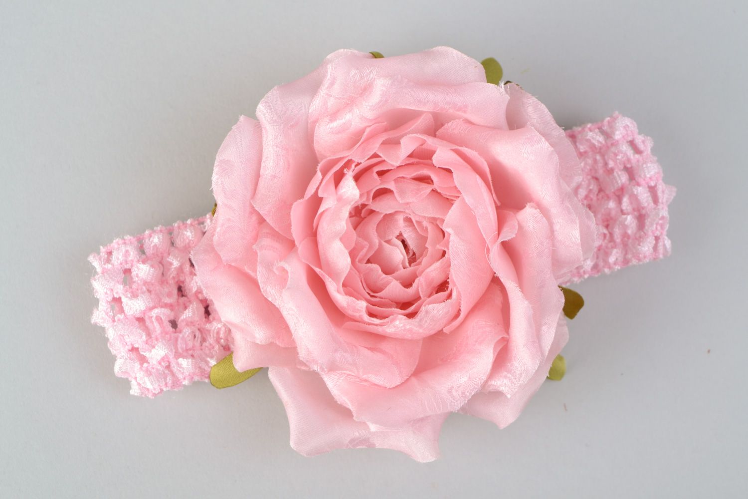 Bandeau cheveux pour enfant rose avec fleur accessoire broche originale photo 3