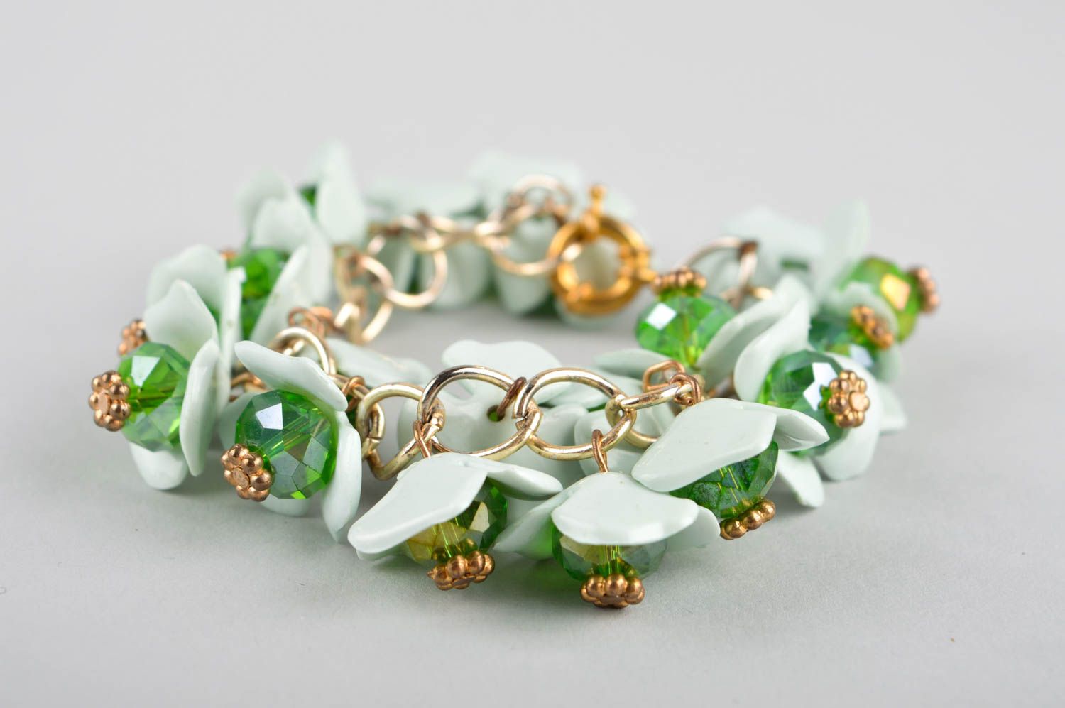 Fashionable wrist bracelet handmade crystal bijouterie accessory for women photo 3