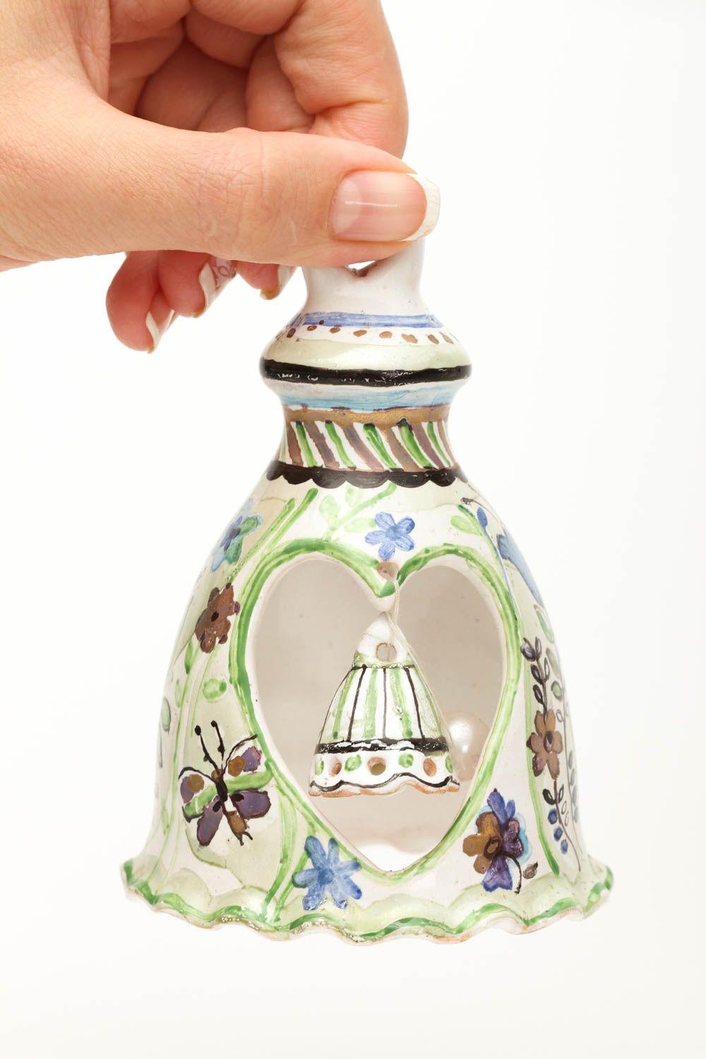 Souvenir handmade ceramic bell home design pottery works decorative use only photo 5