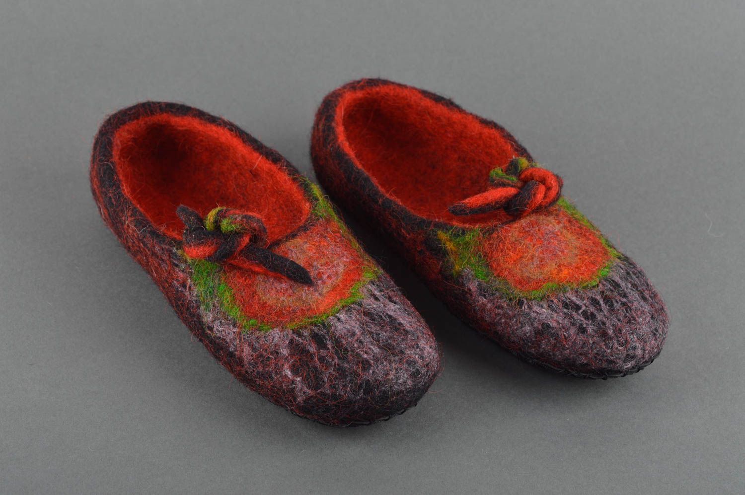Handmade woolen beautiful slippers designer warm home shoes female slippers photo 1