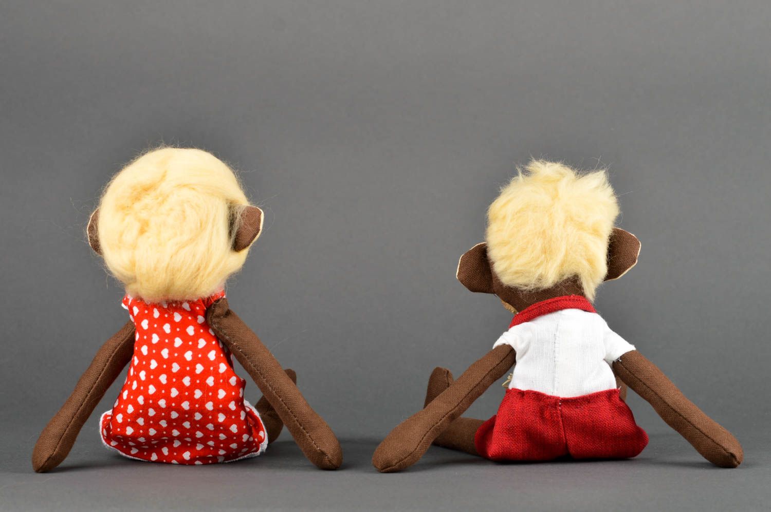 Juguetes de peluche muñecos artesanales decoración de casa regalo original Monos foto 5