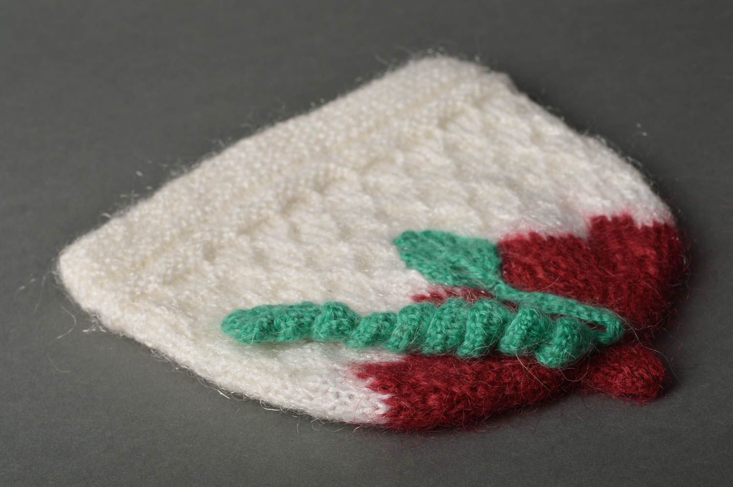 Bonnet tricot Chapeau au crochet fait main chaud laine acrylique Vêtement enfant photo 3