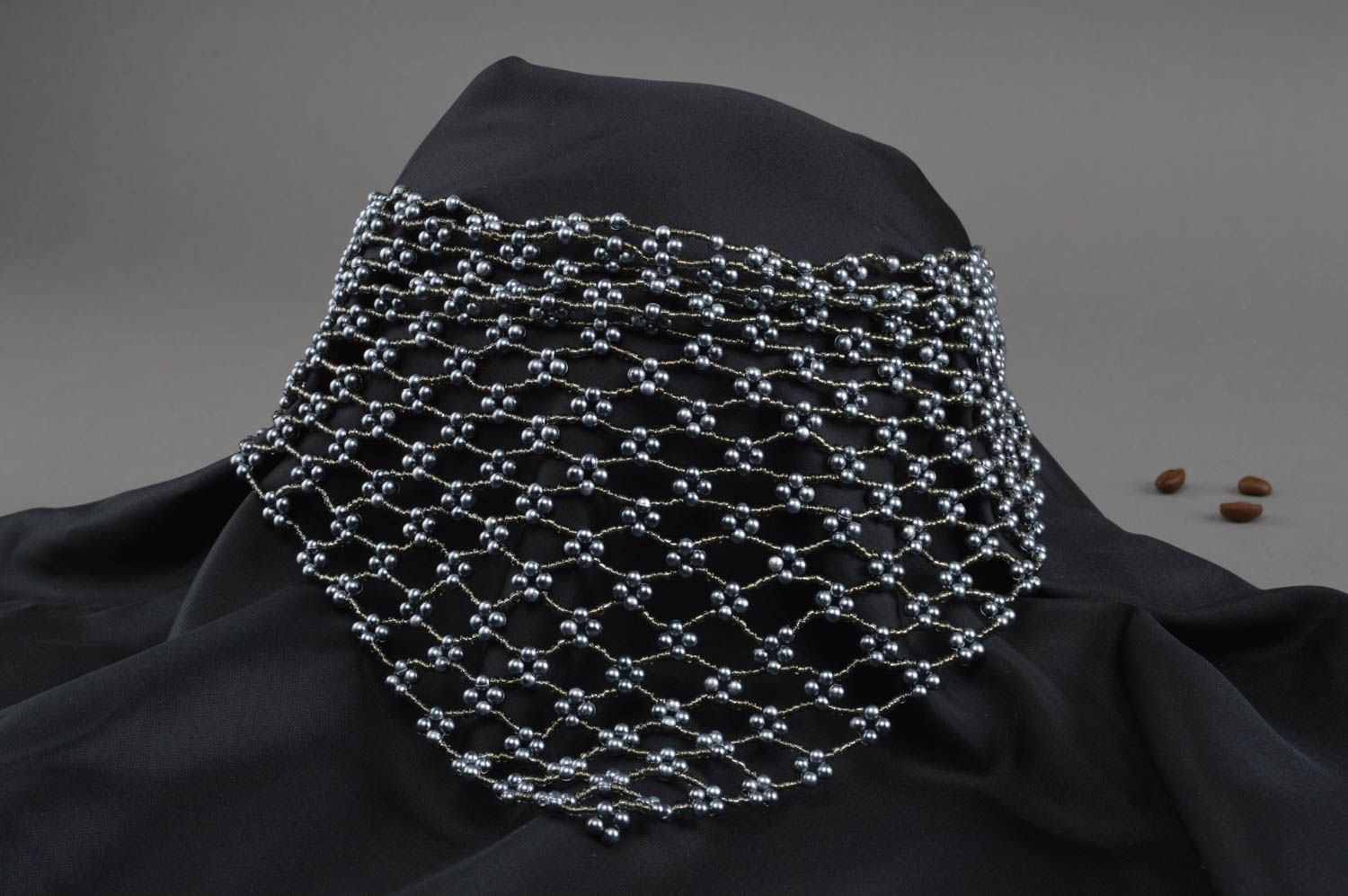 Beaded kerchief handmade necklace for women stylish accessory fancy jewelry photo 1