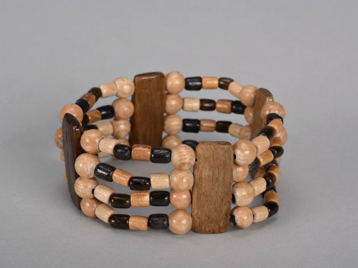 Bracelet marron en bois Ethnique photo 1