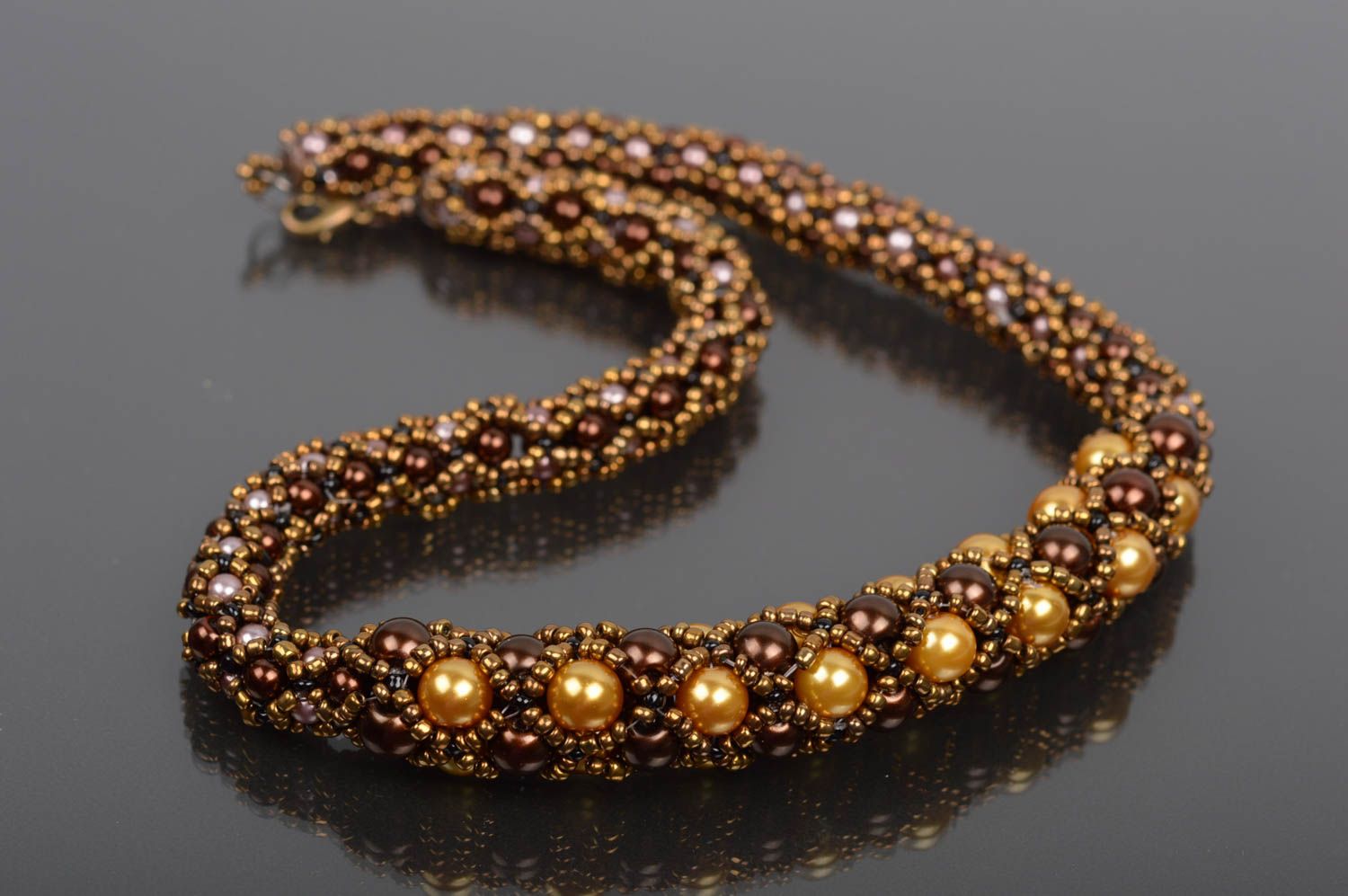 Handmade Rocailles Kette Designer Schmuck Halskette für Frauen aus Glasperlen foto 2