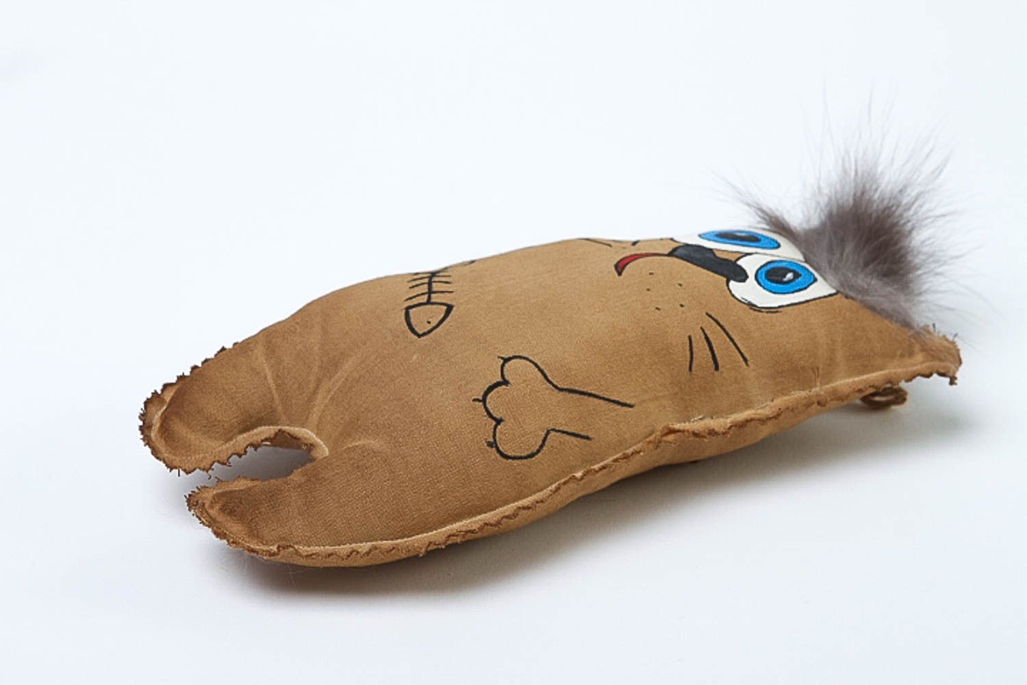 Peluche chat Jouet fait main en coton peint à l'acrylique Décoration maison photo 2