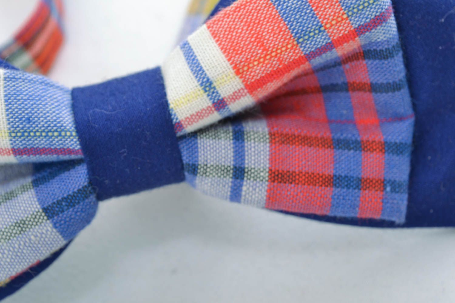 Fabric checkered bow tie photo 2