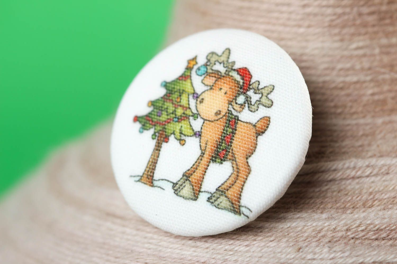 Botón de plástico artesanal accesorio para ropa botón infantil Ciervo navideño foto 1