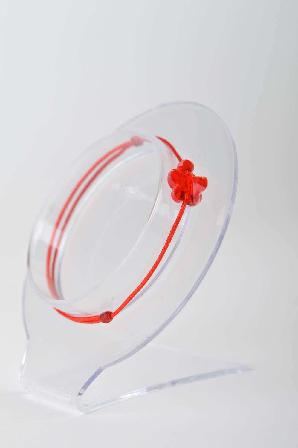 Pulsera artesanal de hilo rojo pulsera con cuentas regalo para mujer Mariposa foto 2
