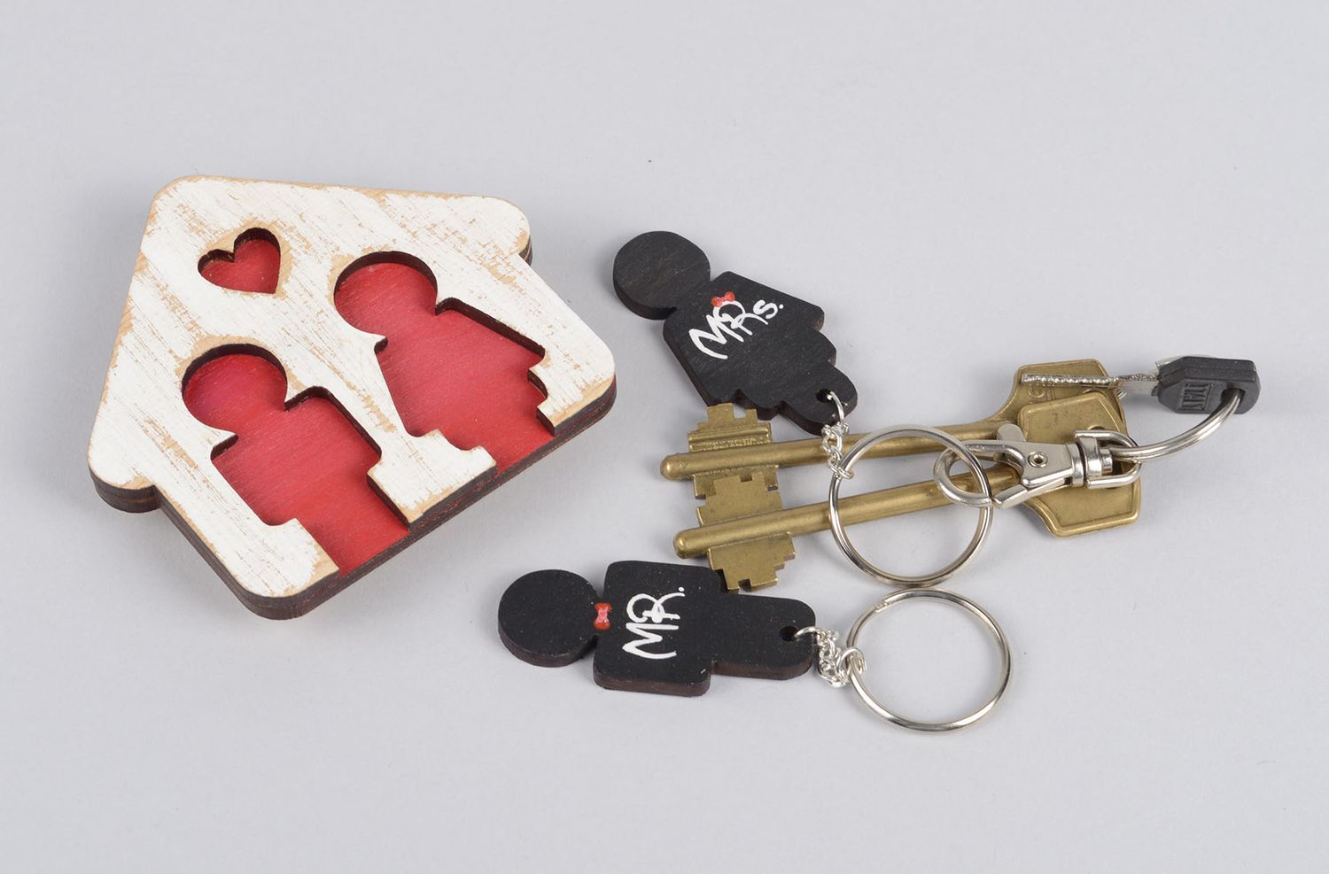 Homemade home decor wooden key hanger key holder wooden gifts key hooks photo 4