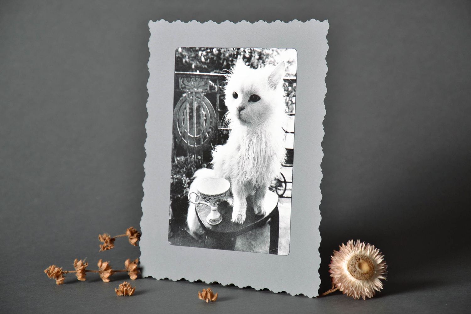 Carte de vœux artisanale avec photo noir et blanc photo 1