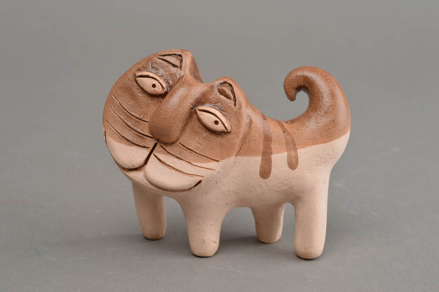 Handmade home decor ceramic figurines cat statue ceramic animals gift for girl photo 2