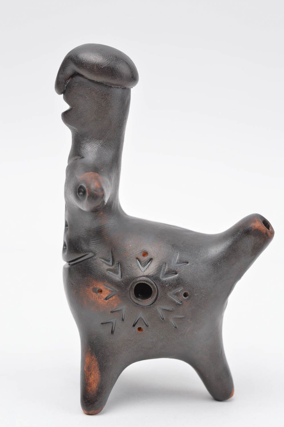 Глиняная свистулька фигурка ручной работы фигурка животного декоративная  фото 2