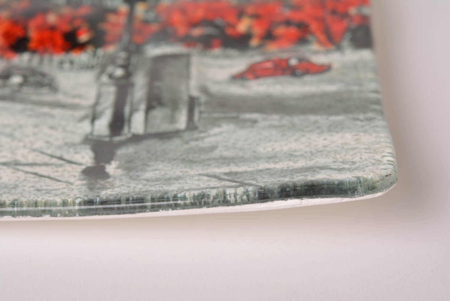 Стеклянная тарелка хэнд мэйд декор для дома панно на стену фреска из стекла фото 5