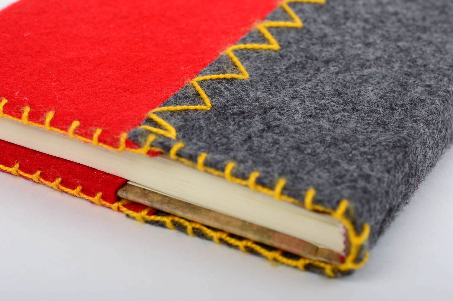 Handmade felt sketchbook designer stylish notepad with fabric cover present idea photo 3