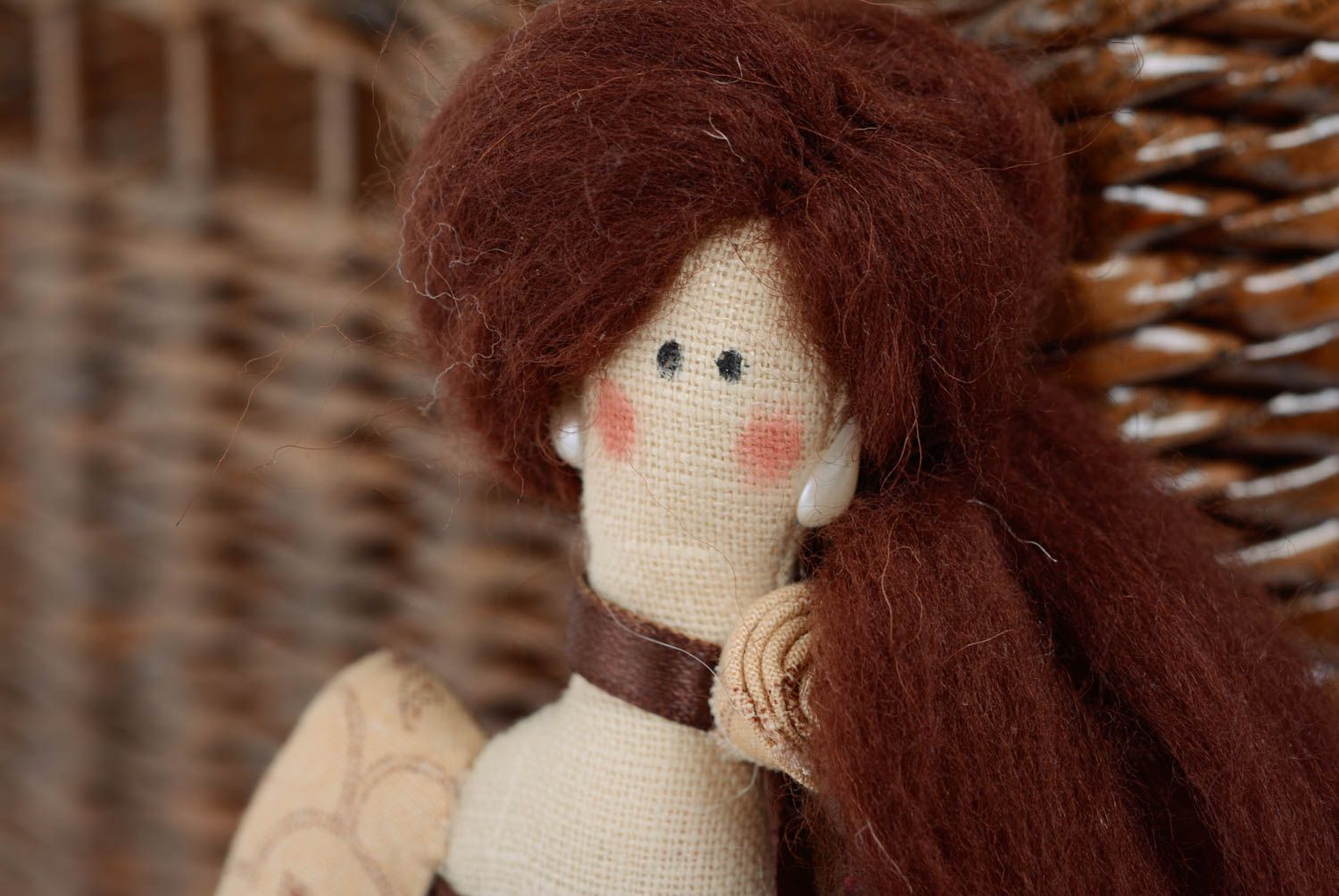 Авторская мягкая кукла для декора интерьерная игрушка из натуральных материалов фото 2