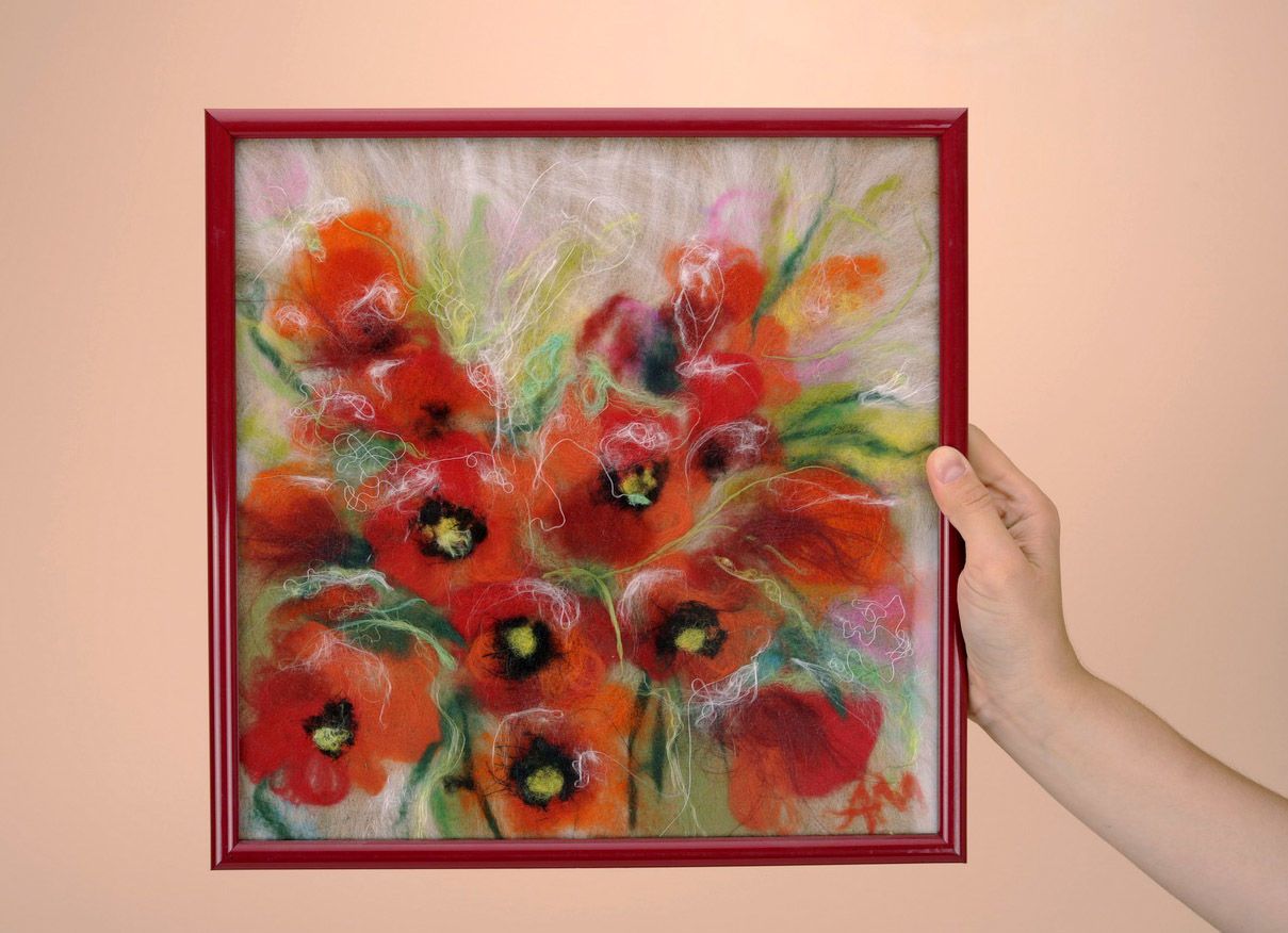 Wool painting Poppies photo 5